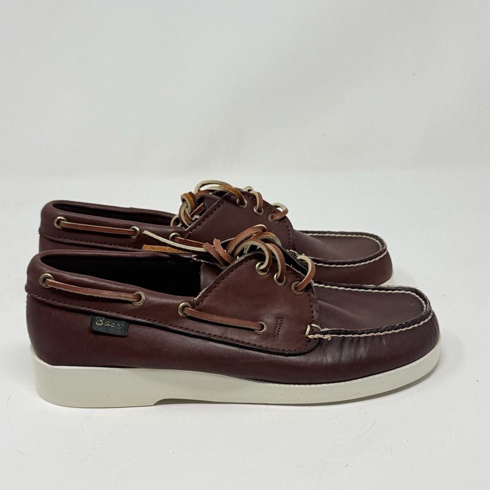 G.H. Bass Weejuns Moccasins Boat Shoes Womens 8 M Brown Leather Preppy Wedge